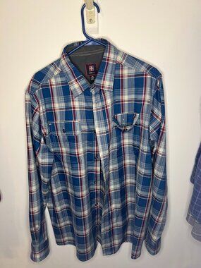 Swiss Tech Blue Plaid Shirt